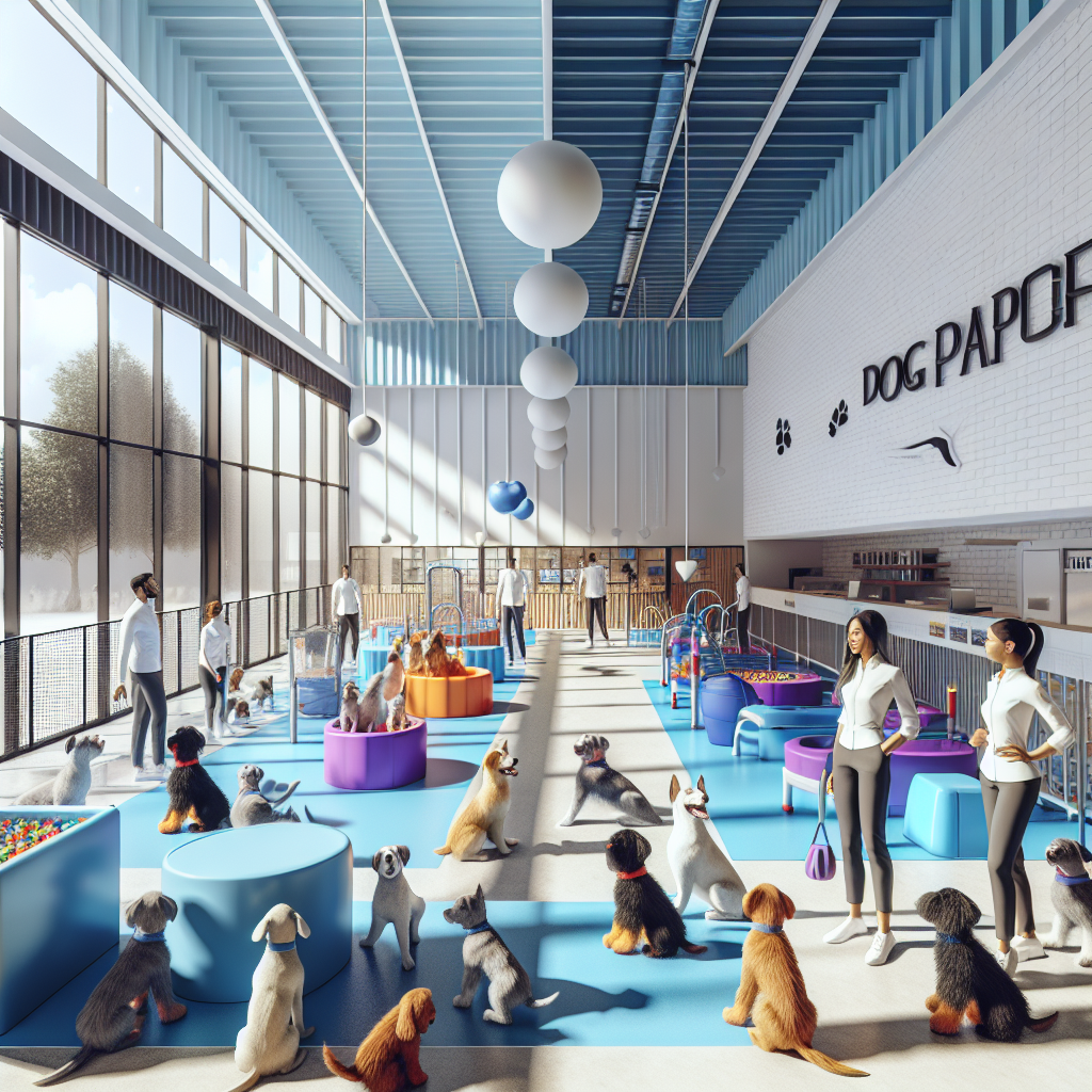 Modern dog daycare facility